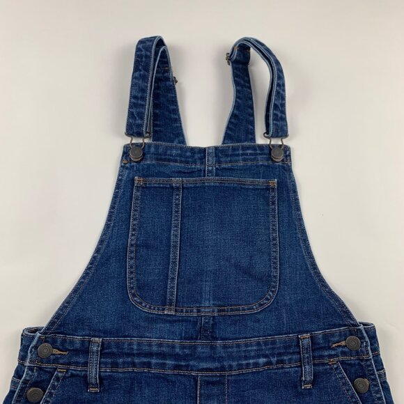 Old Navy Dark Wash Stretch Denim Short-Alls M - Picture 2 of 6